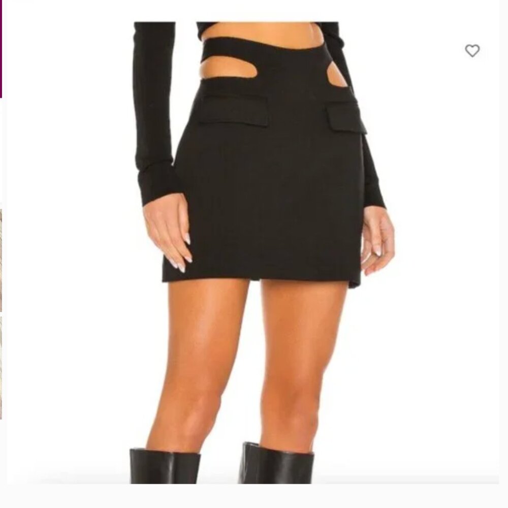 NWT Dion Lee Y Front Black Tie Mini Skirt - Size 4